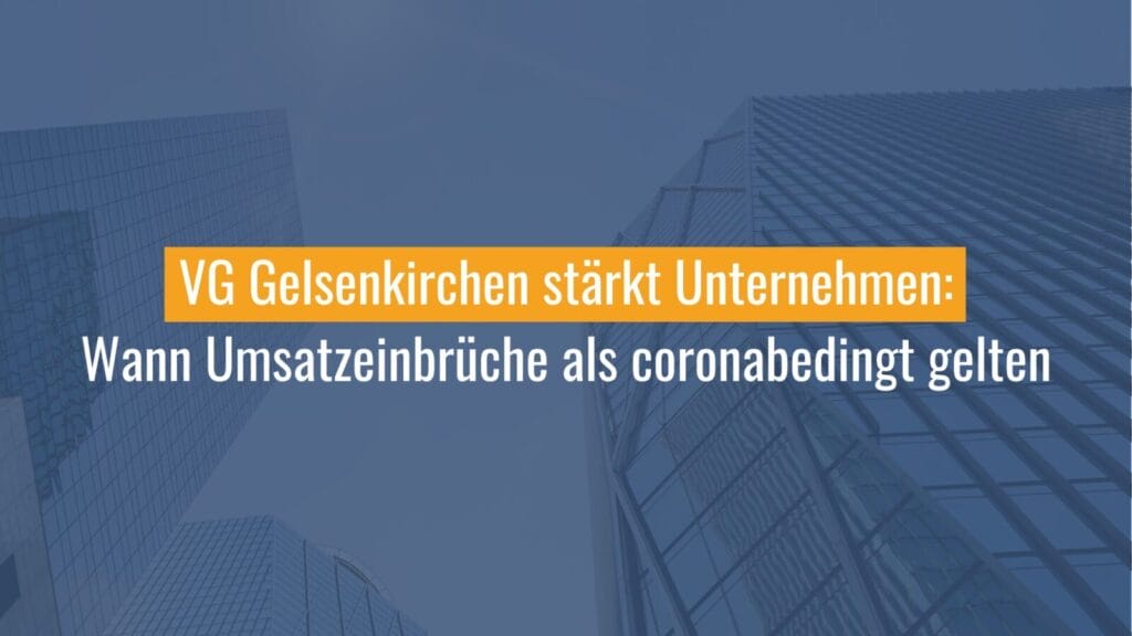 VG Gelsenkirchen stärkt coronabetroffene Unternehmen